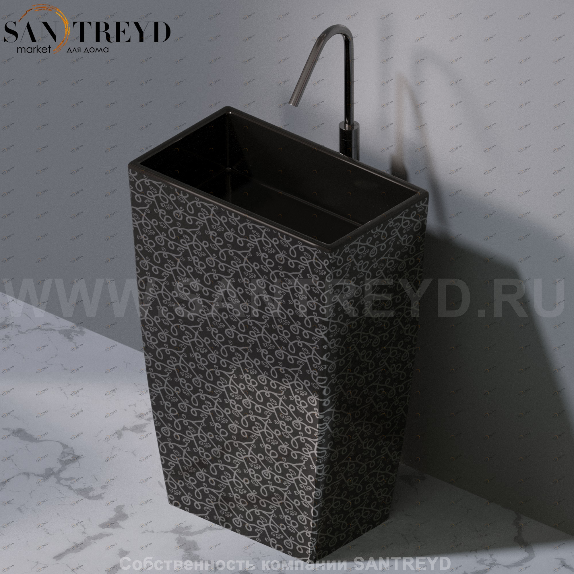 L110401P Напольная раковина стоящая прямоугольная A. e T. Italia Tower AeT ITALIA