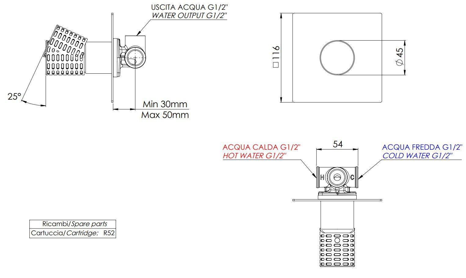 Однорычажный смеситель для душа Remer Rubinetterie Celebrity ARCH-00142876 - Вид №2