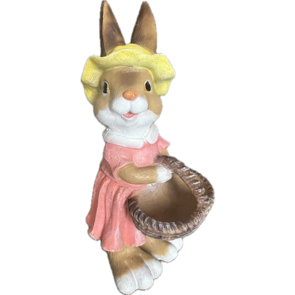 Садовая фигура Зайчиxа с лукошком смола 42x22x19 см 89411511 STLM-2029005 Santreyd 