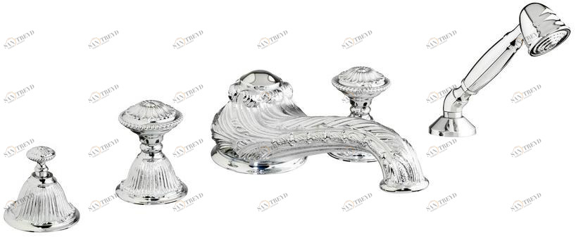 Bronces Mestre Смеситель для ванны из хромированной латуни с ручным душем Versailles 230416.a010.50