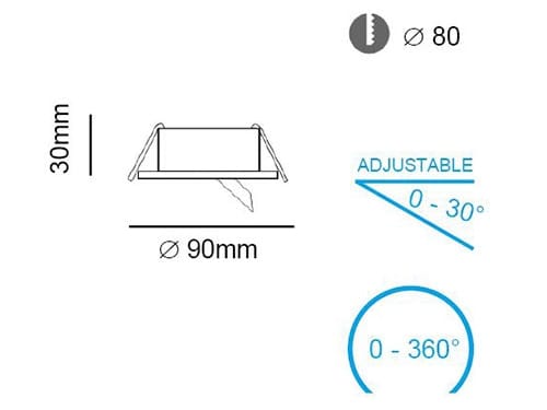 Регулируемый алюминиевый утопленный прожектор Terzo Light SARA-S ARCH-00032205 - Вид №3