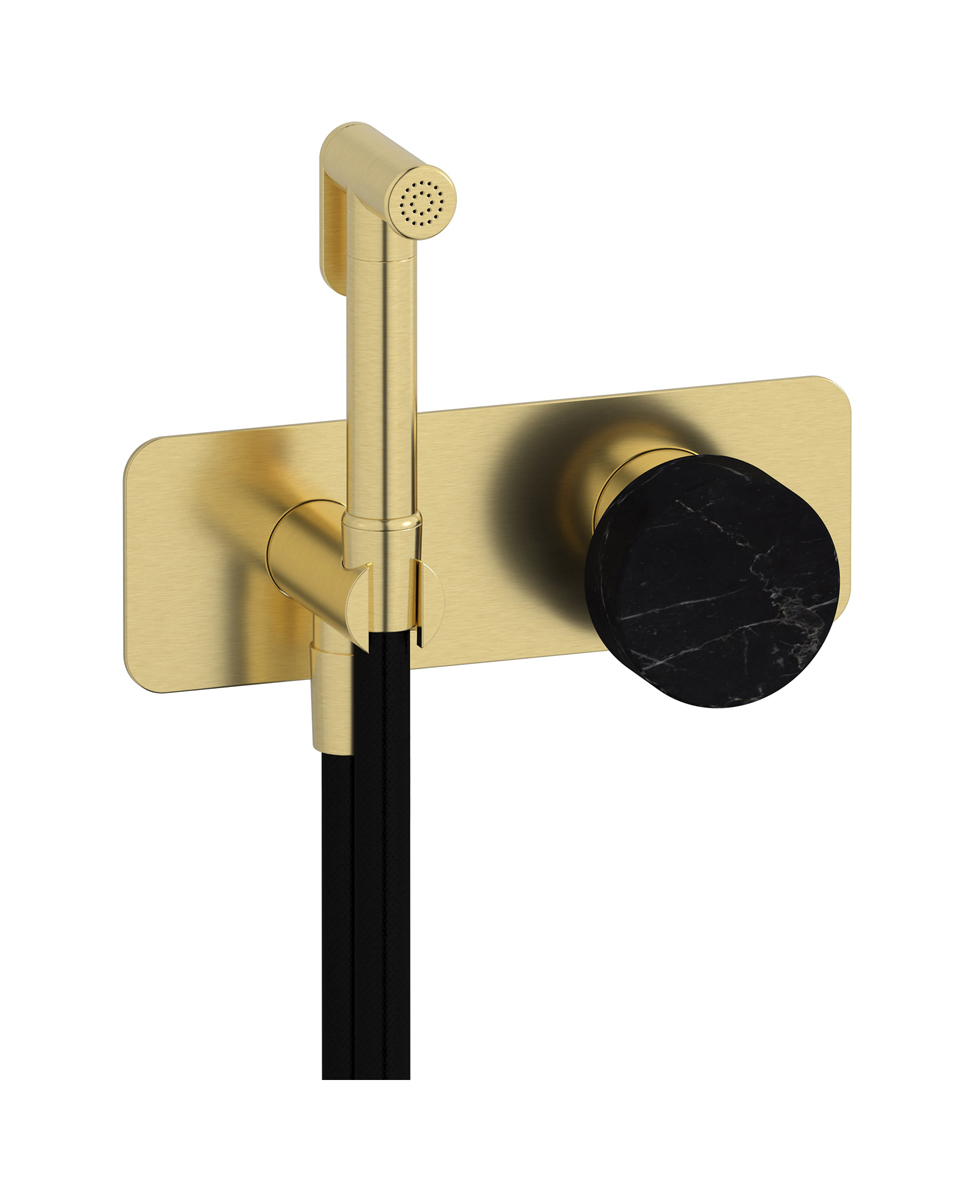 Внешние части гигенического душа со смесителем. WE ARE IB mr706is_2 Brushed Pale Gold Marmo