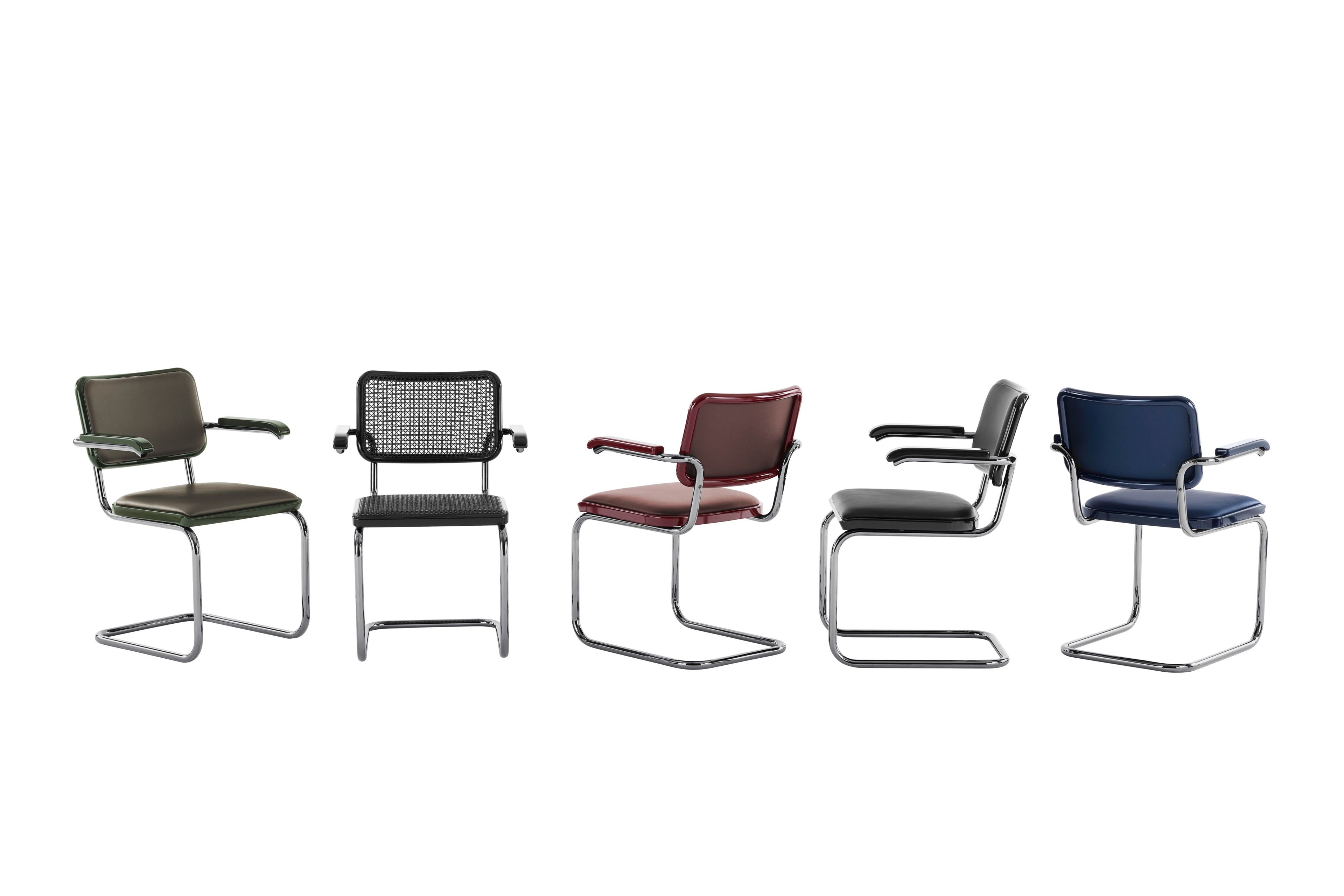 Стальной и кожаный консольный стул THONET JS. THONET ARCH-00115948 - Вид №11