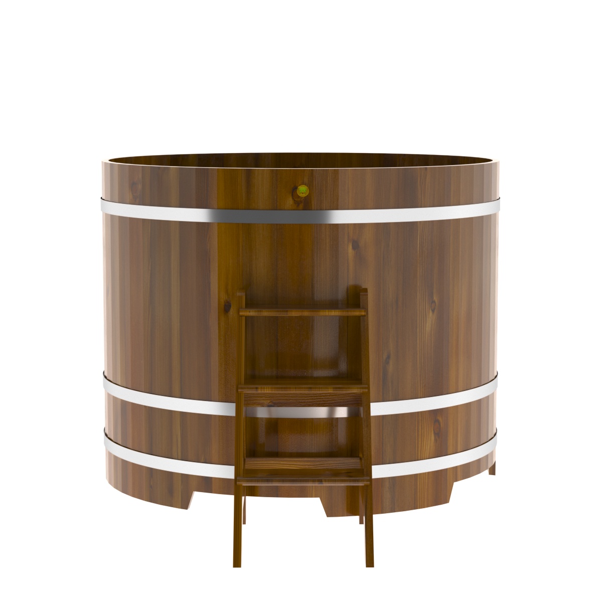 2234 Купель круглая из лиственницы Рустик d=1,50х1,2 морёная Alyarus  - Вид №4