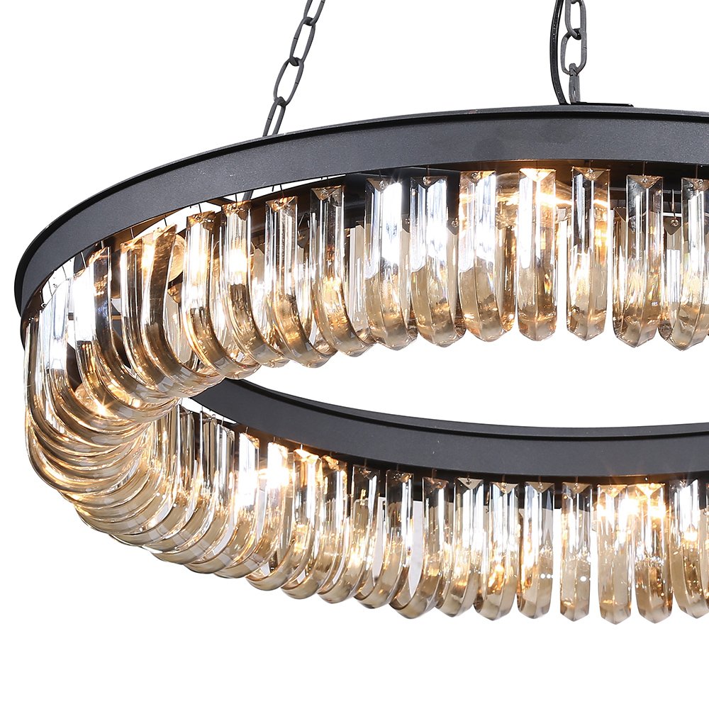 Люстра хрустальная 120х80 см янтарная Crystal Black KR0295P-8 DELIGHT COLLECTION ДИЗАЙНЕРСКИЕ 00-3883059 Золото;прозрачный  - Вид №1