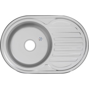 Мойка 7750 U MELANA 0,6/160 ДЕКОР врезная овальная с сифоном (180D t *10)
