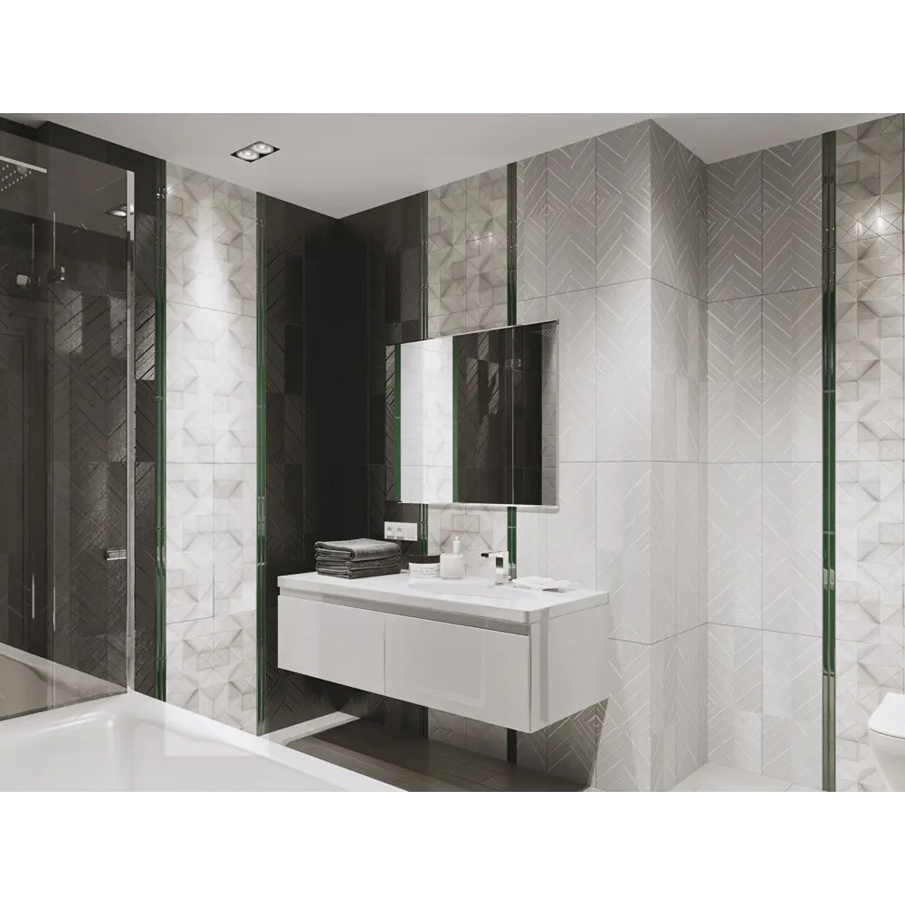 Плитка настенная Мелум 25х75 см цвет белый Santreyd STLM-2042088 - Вид №4