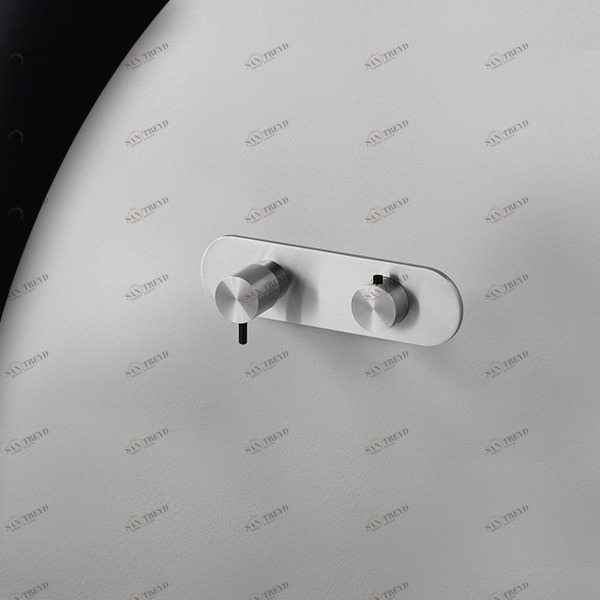 Термостат для душа матовая сталь с черной ручкой Toki Radomonte TKI53SCIL22