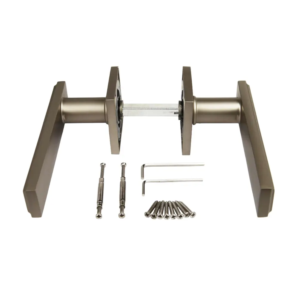 Дверная ручка на розетке KREAFORTA Двиница без запирания цвет никель STLM-2056299 - Вид №2