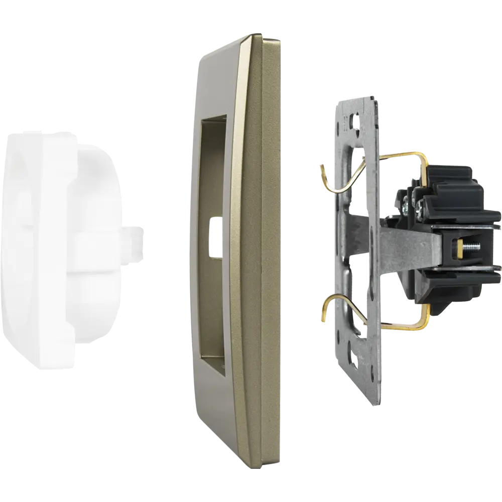 Рамка для розеток и выключателей Lexman Виктория плоская 4 поста цвет шампань матовый STLM-2199838 - Вид №3