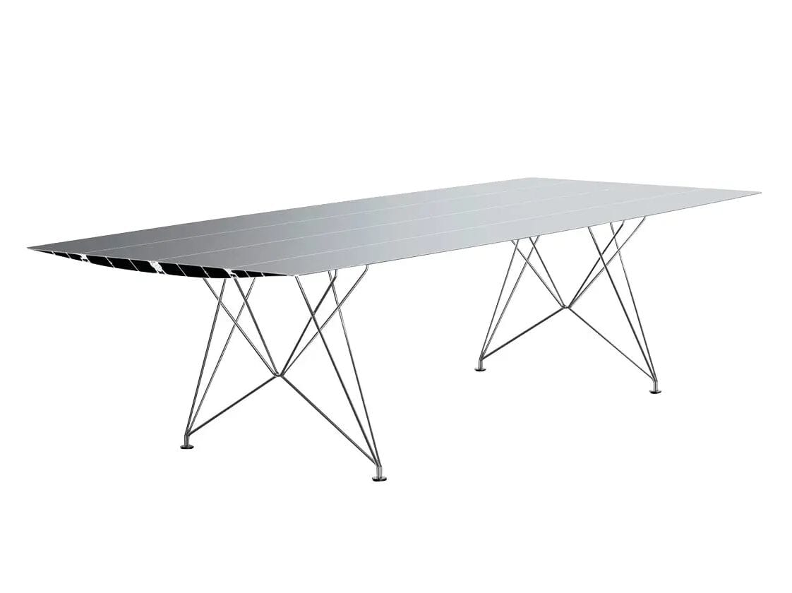 Прямоугольный обеденный стол из алюминия и нержавеющей стали BD Barcelona Aluminium ARCH-00104938