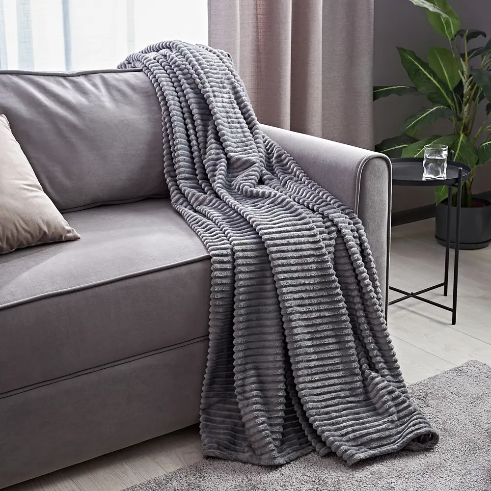 Плед Terra 200x220 см фланель цвет серый Ardenza STLM-2125488 - Вид №3