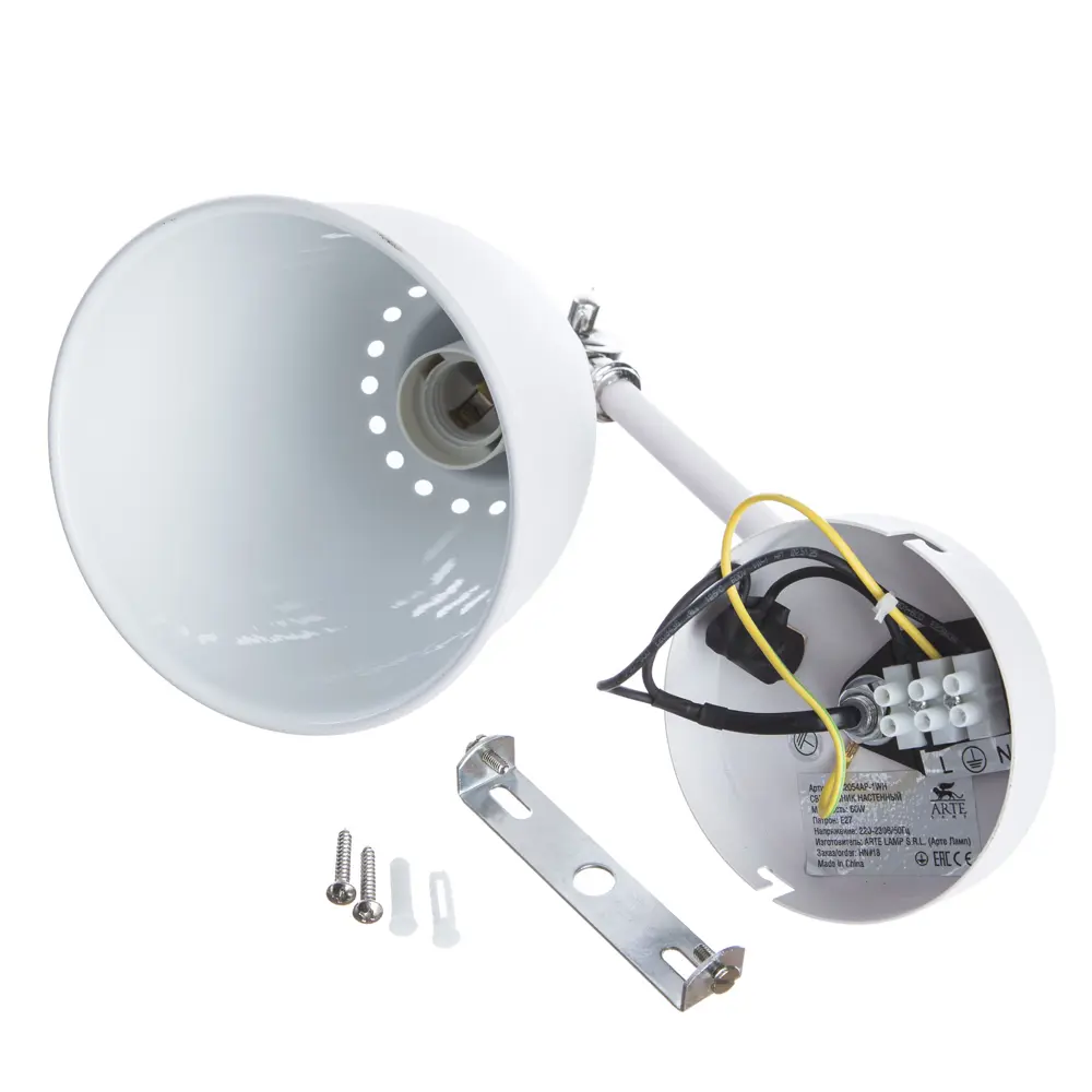 Бра Braccio 1xE27x60 Вт цвет белый матовый Arte Lamp STLM-2184411 - Вид №6