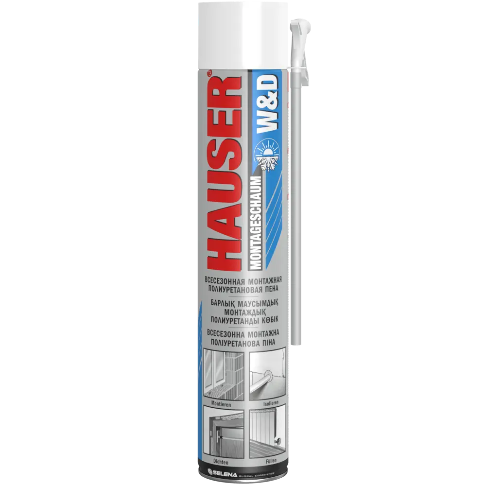 Пена монтажная пистолетная Hauser W&D всесезонная 600 г Santreyd STLM-2187922