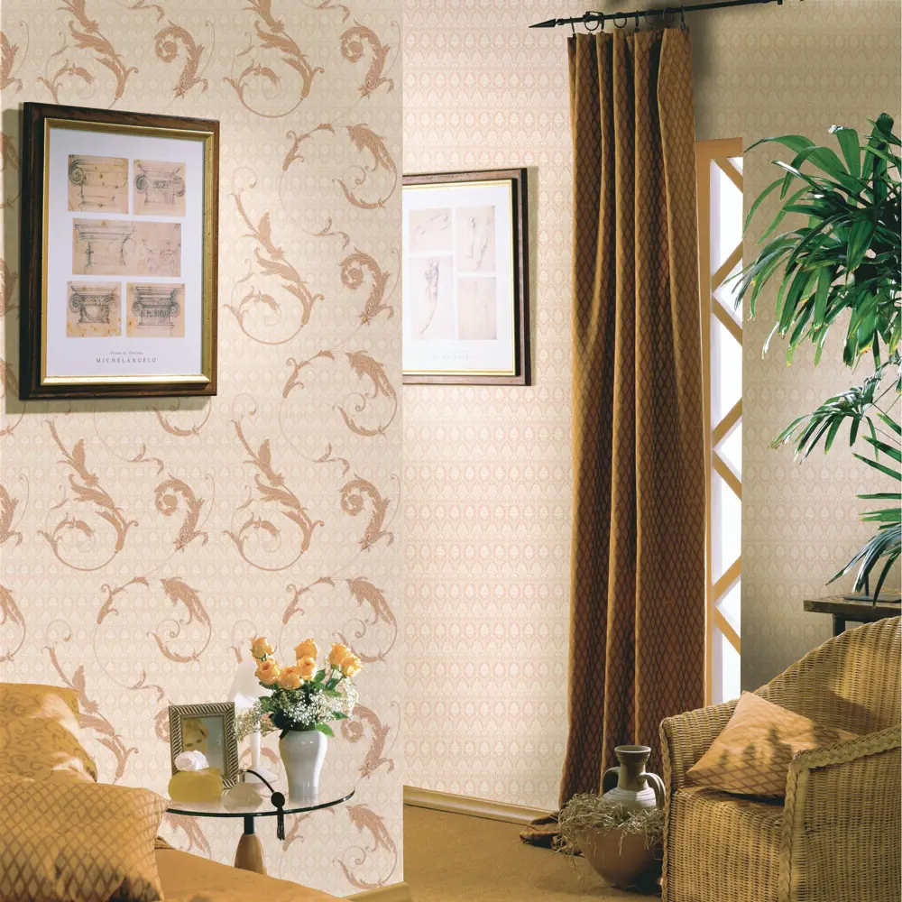 Обои бумажные 0.53х10 м вензель цвет бежевый ER 1259-3 Erismann STLM-2069387 - Вид №2