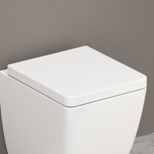 328801 Сидение с крышкой из термопласта, петли хром С ПЛАВНЫМ ОПУСКАНИЕМ 36 см Kerasan Ego Италия