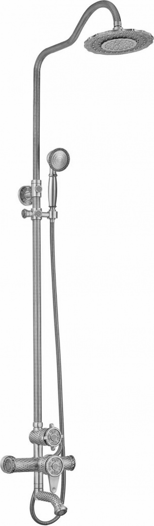Душевая стойка ZorG Antic A 403DS-SL, серебро