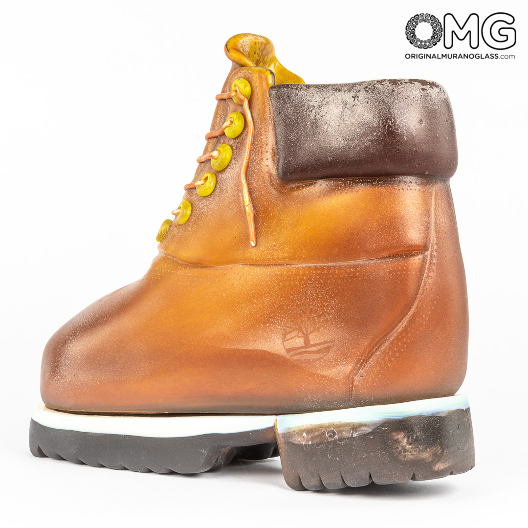 3525 ORIGINALMURANOGLASS Скульптура Ботинок - Пино Синьоретто - муранское стекло OMG 25 см  - Вид №1