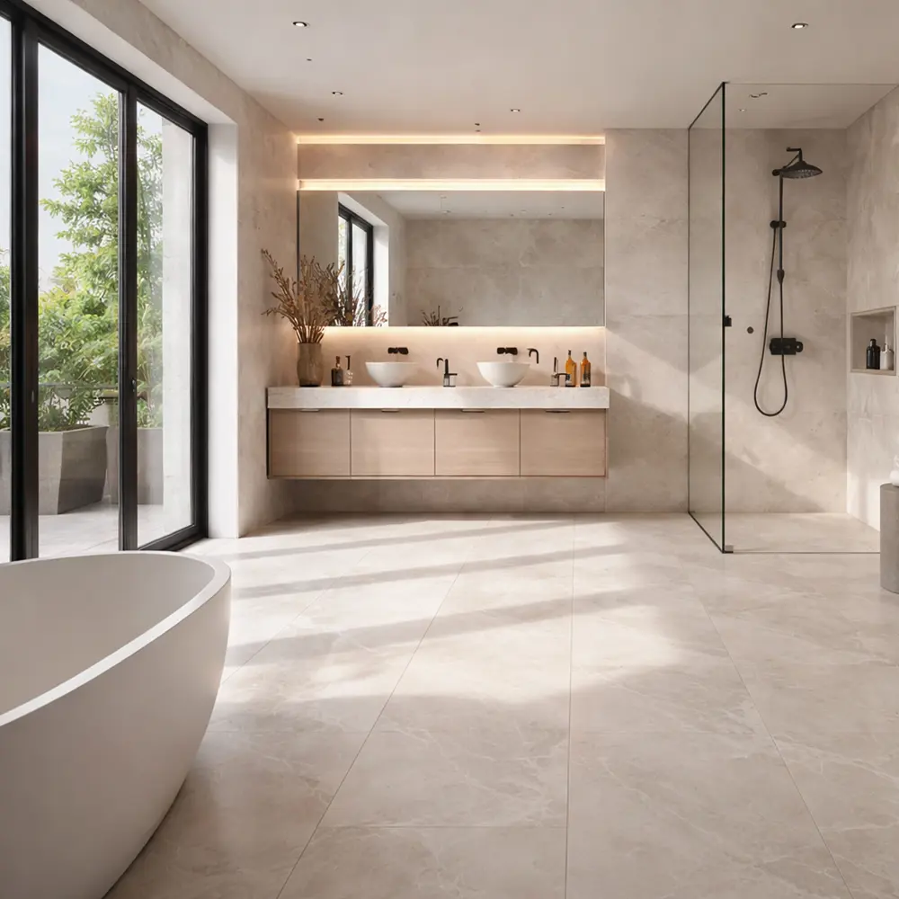 Глазурованный керамогранит Abgres Lux 60x120 см 1.44 м² сатинированный цвет светло-серый Santreyd STLM-2074208 - Вид №3