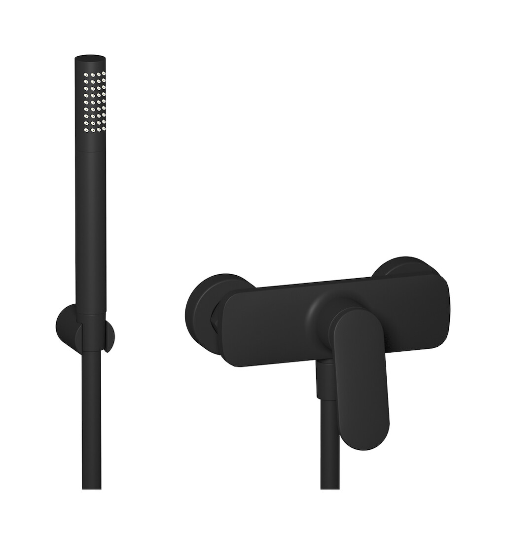 Встроенный смеситель для душа в комплекте с душевым гарнитуром. WE ARE IB id060os Matt Black YesPlease