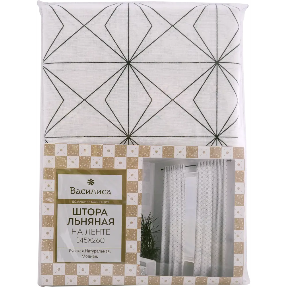 Штора на ленте «Схема 3», 145х260 см, цвет белый ВАСИЛИСА STLM-2025191 - Вид №5