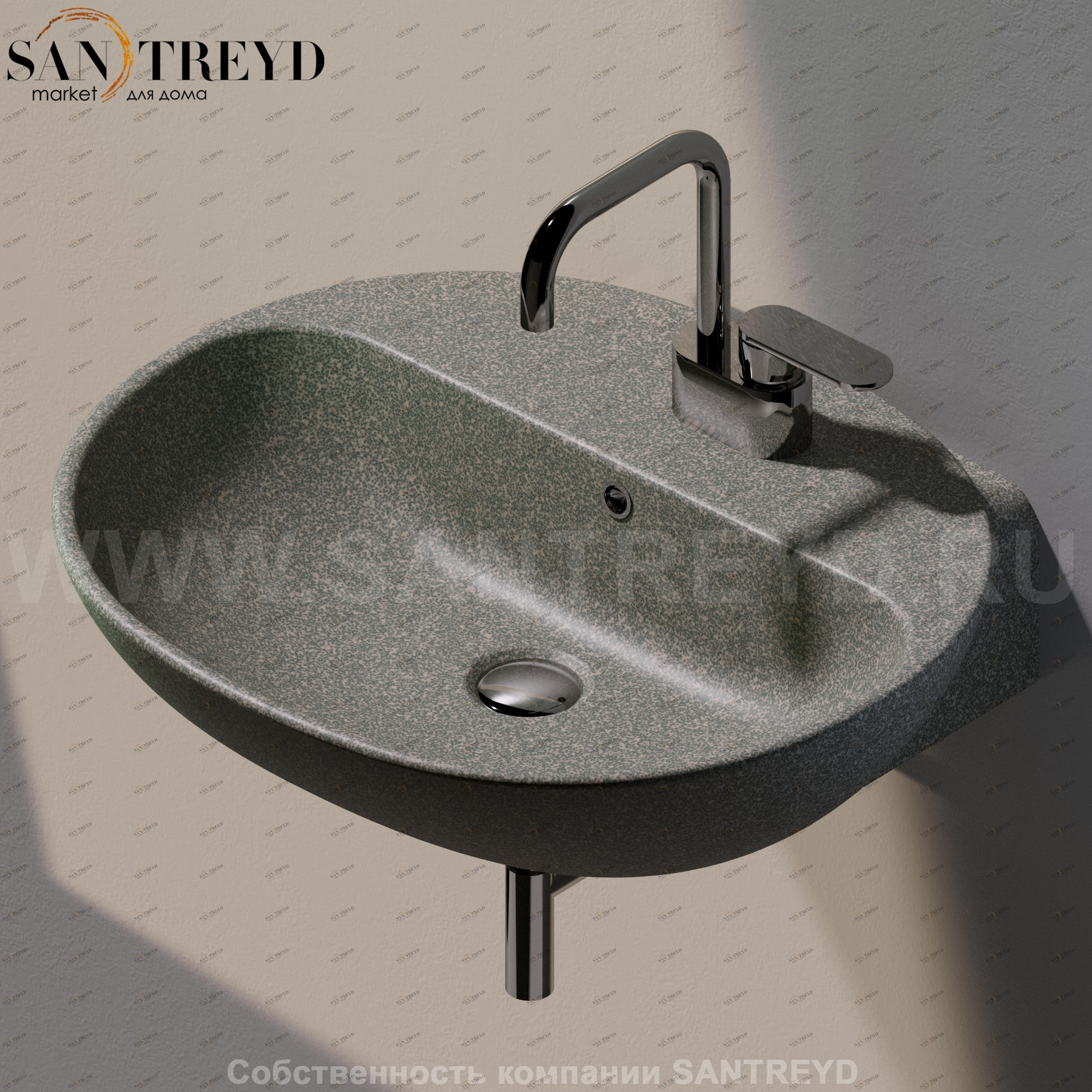 ND5083.7037 Подвесная раковина настенная овальная Ceramica Flaminia Nuda серая