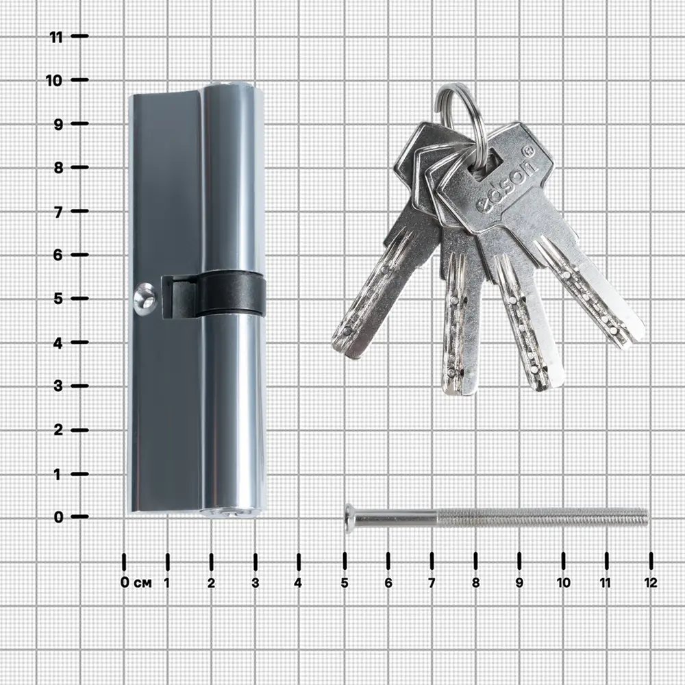 Цилиндр EDS-CYL 50x50 мм ключ/ключ цвет хром EDSON STLM-2031171 - Вид №3