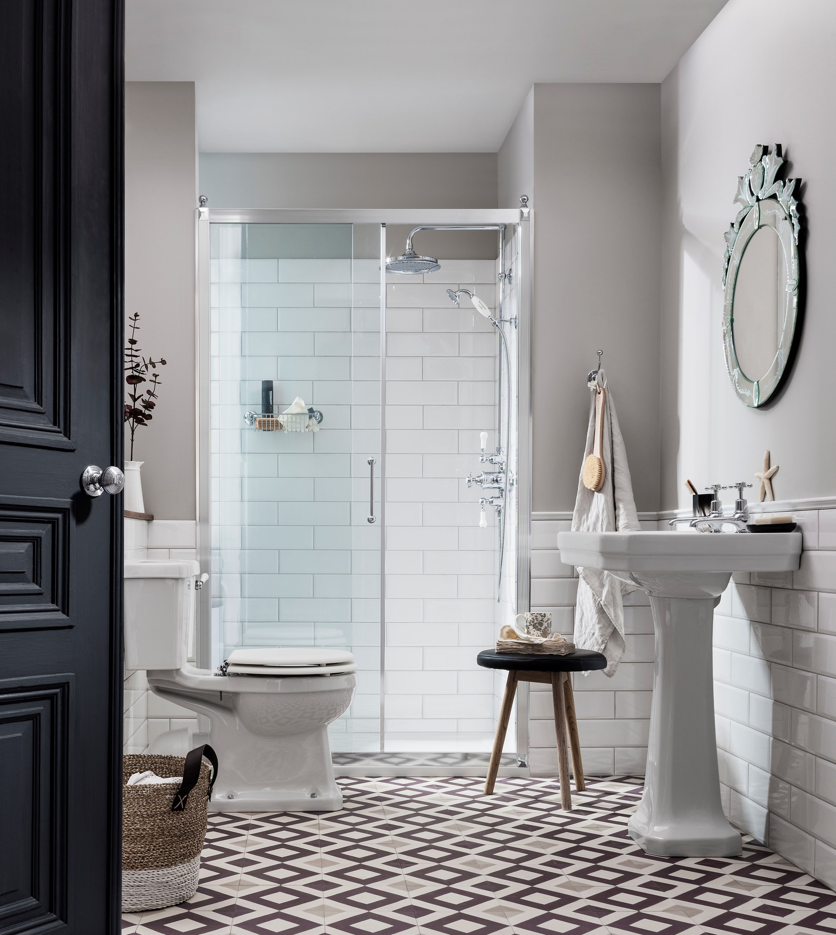 Прямоугольный умывальник из стекла на колонне Burlington Викторианская ARCH-00000638 - Вид №4