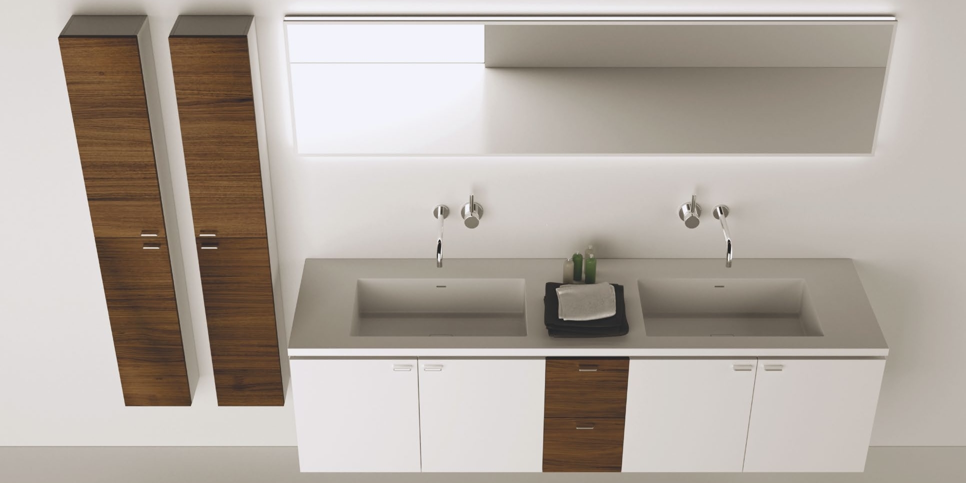 Moma Design Зеркало настенное с подсветкой 2000х500 Mirr Led Up с белой рамой MIRRLEDUP20050 - Вид №2