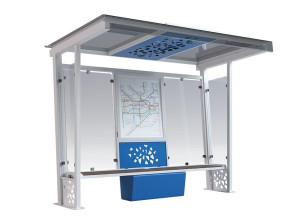 Стальной и стеклянный навес с доской объявлений