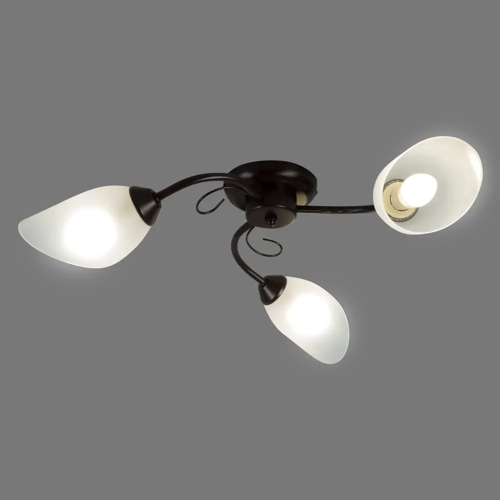 Люстра потолочная Vitaluce Брауни 3 лампы 9м² Е14 цвет коричневый матовый STLM-2149244 - Вид №2