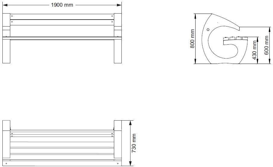 ENCHO ENCHEV - ETE Скамейка из бетона и дерева со спинкой  99  - Вид №9