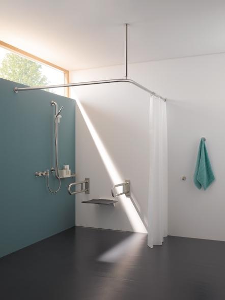 805.33.2S Угловая ручка с держателем для душа, нестандартная длина HEWI Greifen  - Вид №3