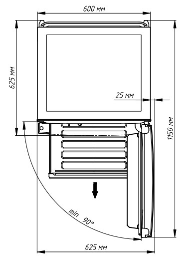 9081560 Холодильник с морозильником   Бирюса W940NF серый STDN-0003495 - Вид №8