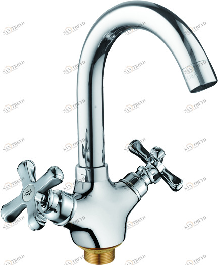 Смеситель для кухни Rush Bianki BI7650-23 с высоким поворотным изливом, хром 115232