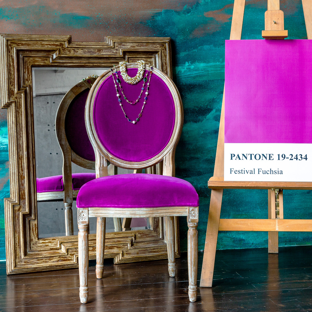 3113009 Стул «Луи / Фуксия» (бархат, лесной орех) Object Desire  - Вид №4