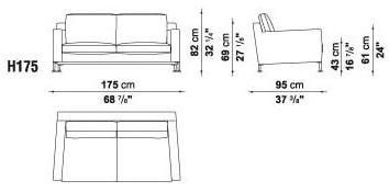B&B Italia 2-местный тканевый диван Harry H175 - Вид №2