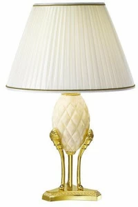 Possoni Illuminazione Настольная лампа из чистого золота с алебастром и абажуром  7005/l