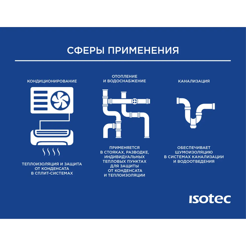 Теплоизоляция для труб Isotec Flex 114x9 мм 1 м каучук 86798005 STLM-2082974  - Вид №5