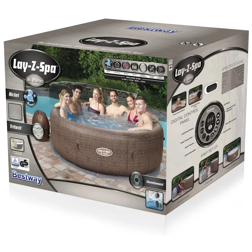 Бассейн надувной спа Bestway St.Moritz AirJet 216x71 см Santreyd STLM-2113438 - Вид №2