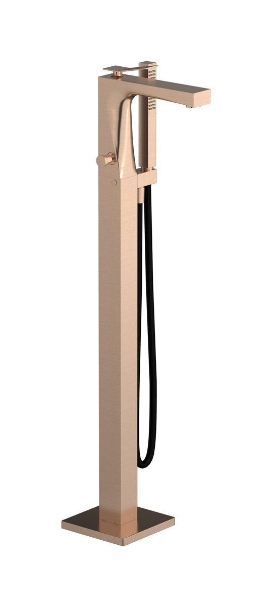 Напольный смесиель для ванны с встроенным душем. WE ARE IB wa300np Brushed Rose Gold Wave