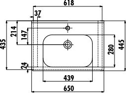 DP120-00CB00E-0000 Раковина DP120 мебельная (120см) Creavit  - Вид №1