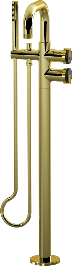 E-11557-R1MBK-L1BAU-PB Смеситель напольный отдельностоящий (внешняя часть) GRAFF MOD+