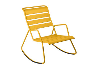 Стальное кресло-качалка с подлокотниками