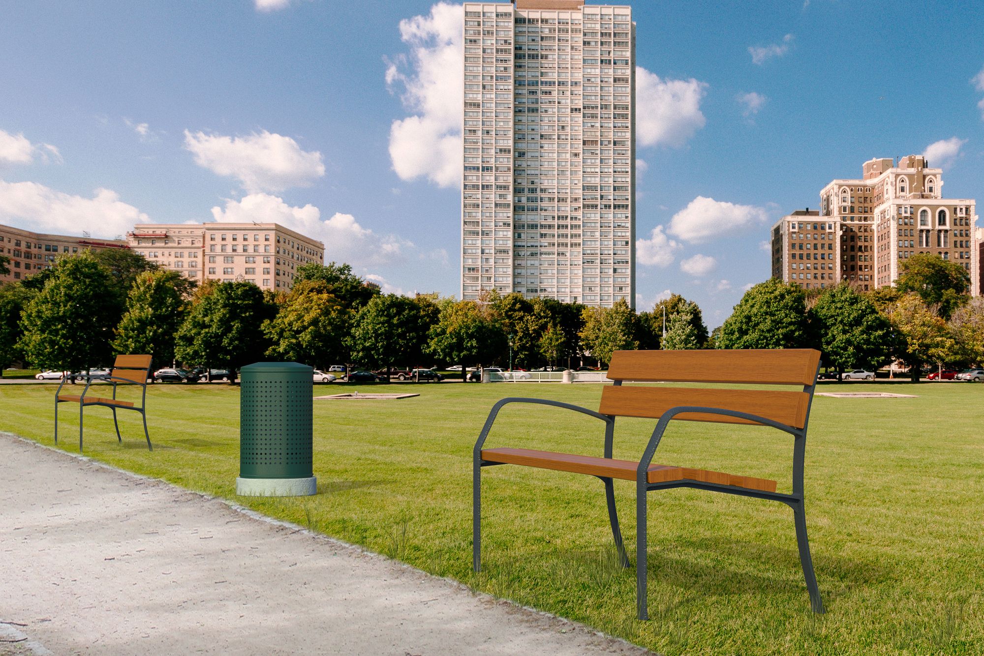 Деревянная скамья со спинкой с подлокотниками Lazzari ALICIA ARCH-00073946 - Вид №1