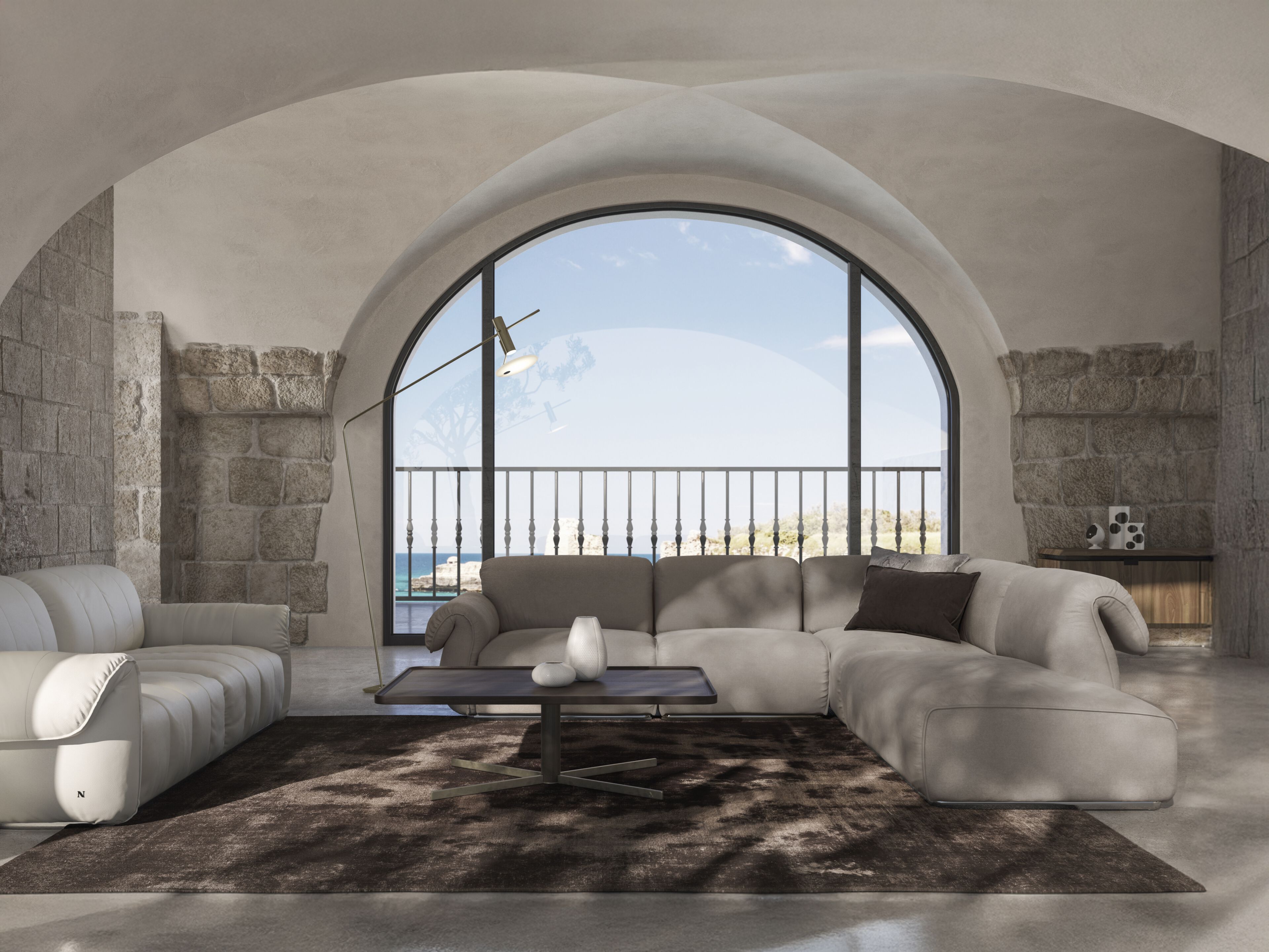 Модульный угловой диван из ткани Natuzzi Italia Icon ARCH-00037694 - Вид №1