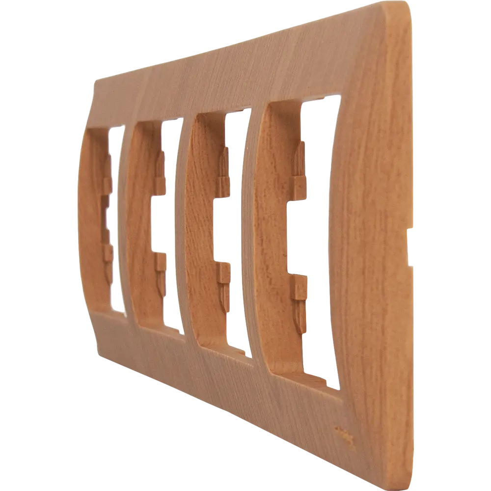 Рамка для розеток и выключателей Systeme Electric Glossa 4 поста четверная цвет дуб STLM-2035084 - Вид №2