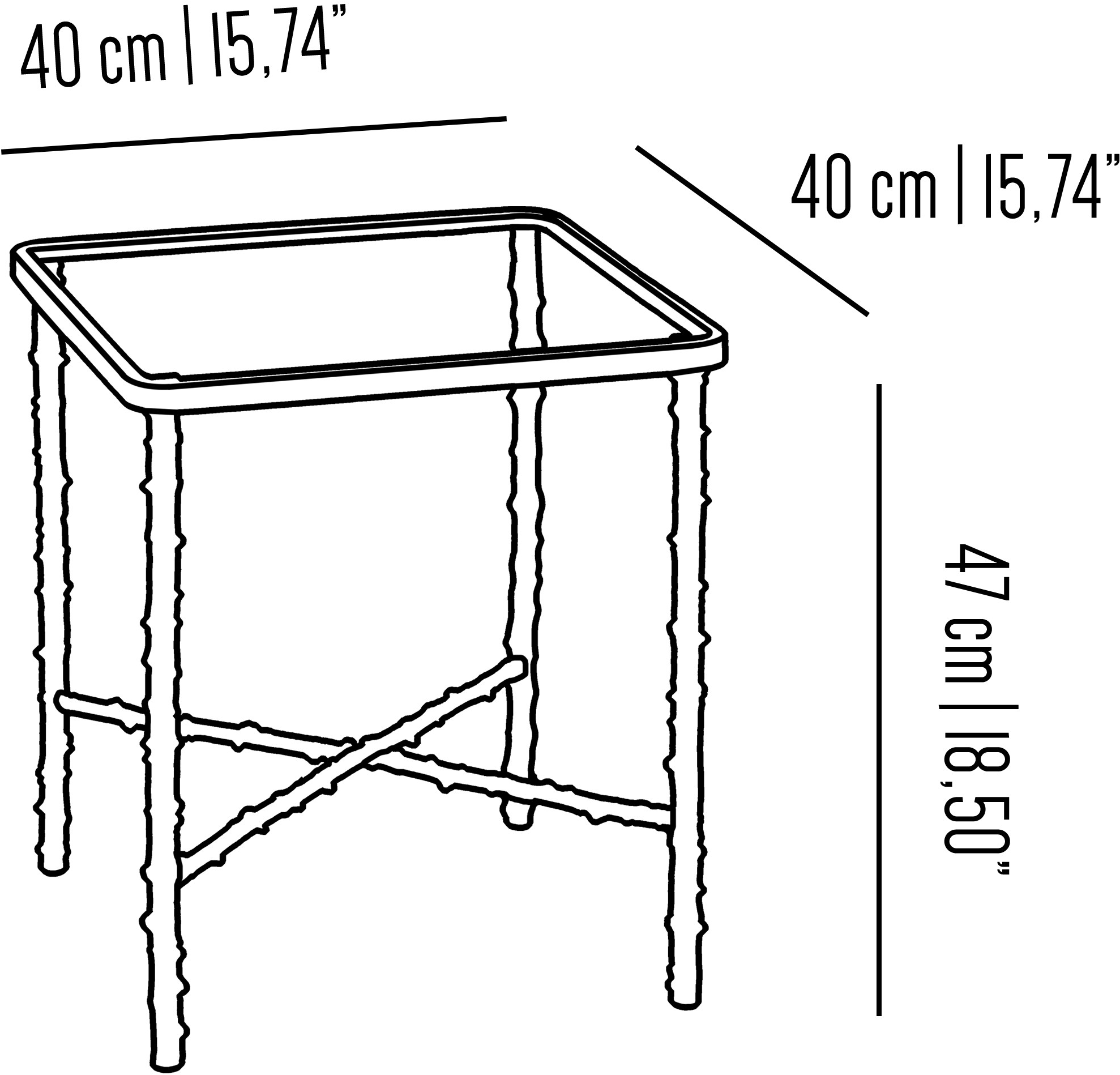 Il Bronzetto Квадратный латунный журнальный столик Eclectic Ros04 - Вид №1
