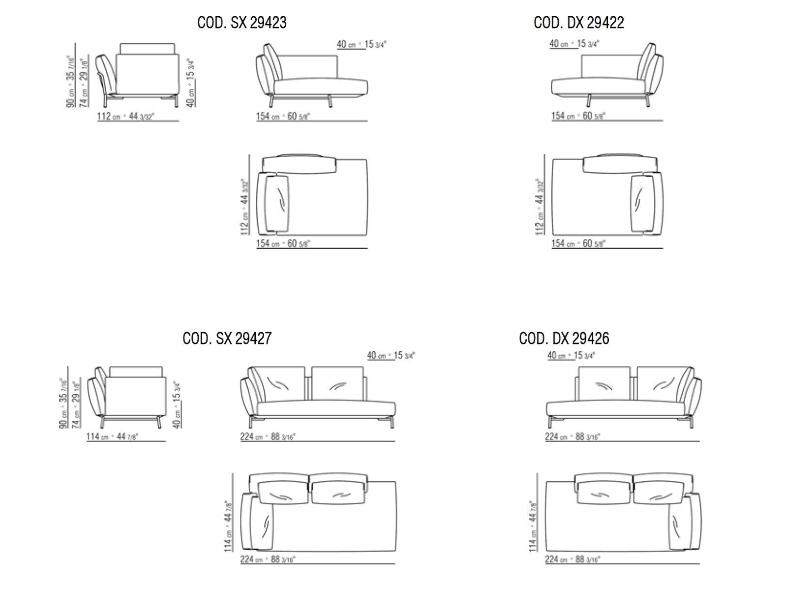 Тканевый диван с полуостровом Flexform AMBROEUS ARCH-00027020 - Вид №3