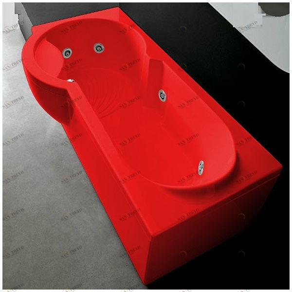 Ванна Gruppo treesse Simona V5677-SX-K красная с гидромассажем прямоугольная левая STDV5677SXK